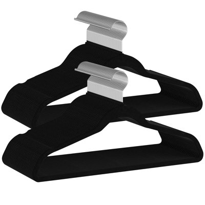 Paquet de 60 cintres en velours de qualité supérieure - H 9,25 po ultra-mince, antidérapant, robuste, crochet pivotant à 360 °, peu encombrant, organisateurs de garde-robe pour chemises, pantalons et plus