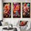 «Collage of Vibrant Blossoming Dahlia Flowers», 3 pièces sur toile-2009285910-2009285909