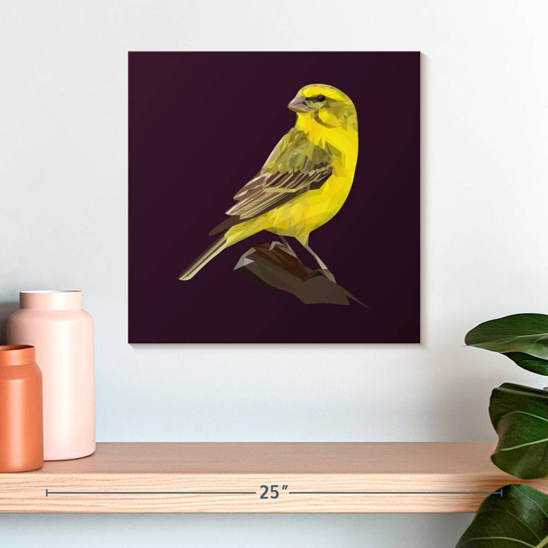 Crowle Sunny Canary Bird, 16" H x 16" W