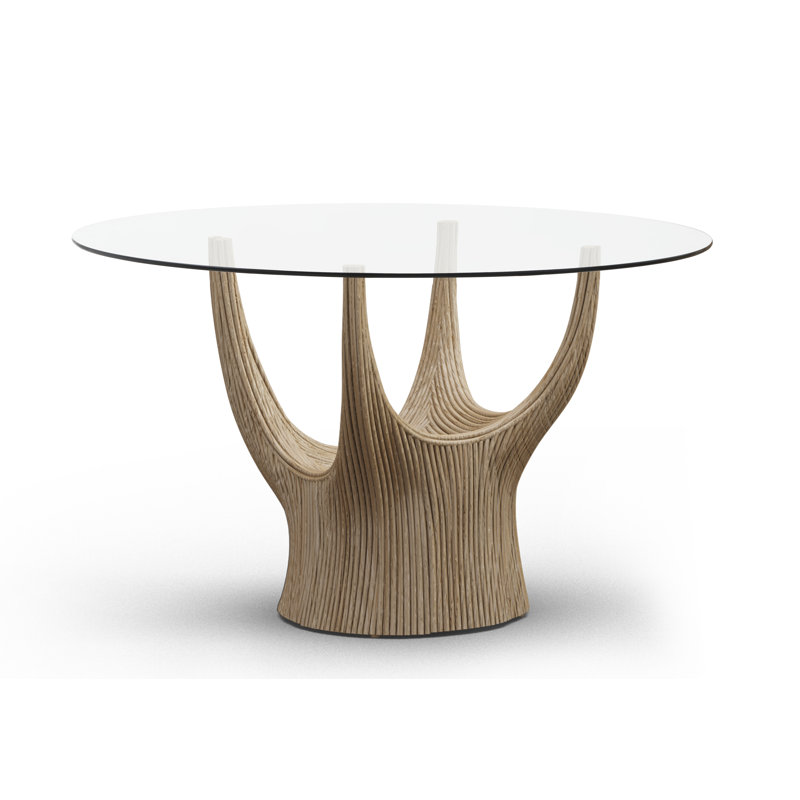 Acacia Dining Table, 29.25" H x 47.25" W x 47.25" D, Clear