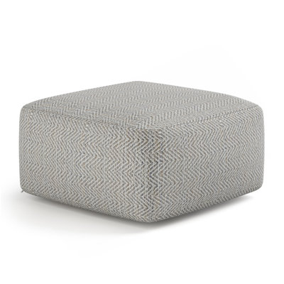 Nate - Pouf carré - Mélange gris à motifs