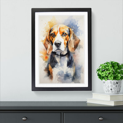 Beagle Gestural Art - Framed Print