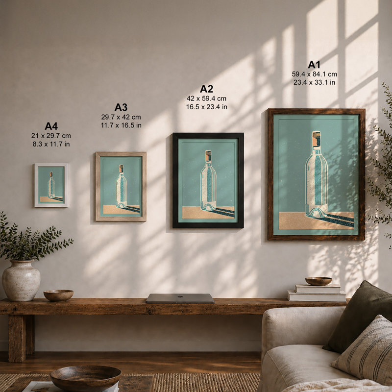 Spilled Reverie Modern - Framed Print, A4 - 29.7 x 21.0 cm, White