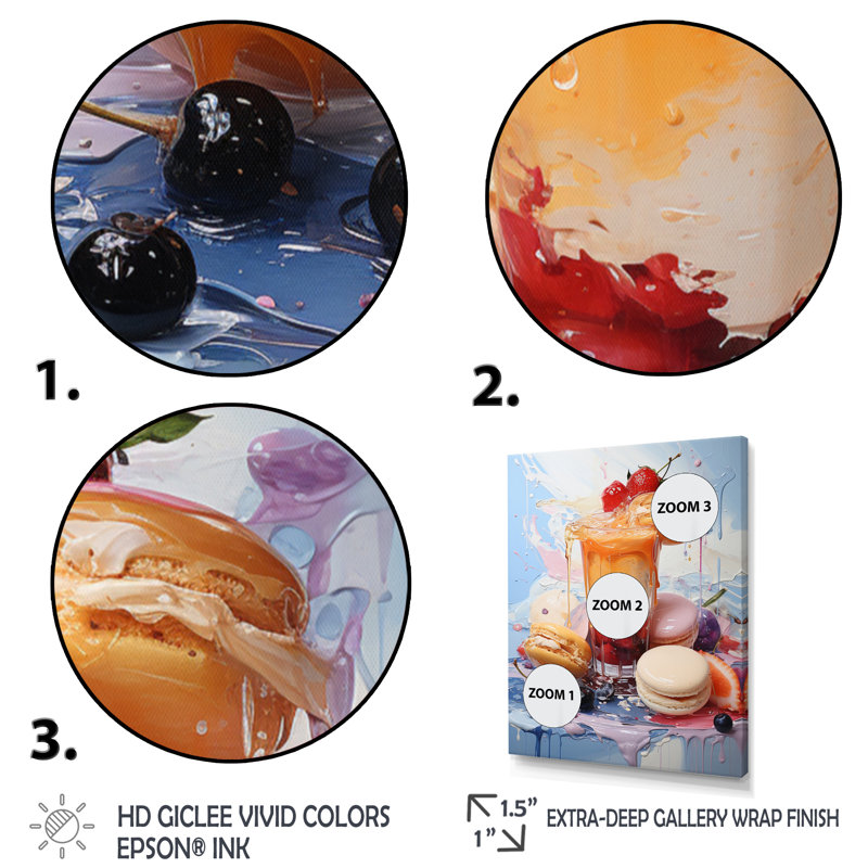 «Dessert Food Popart» sur toile, H 20 po x l 12 po x P 1 po