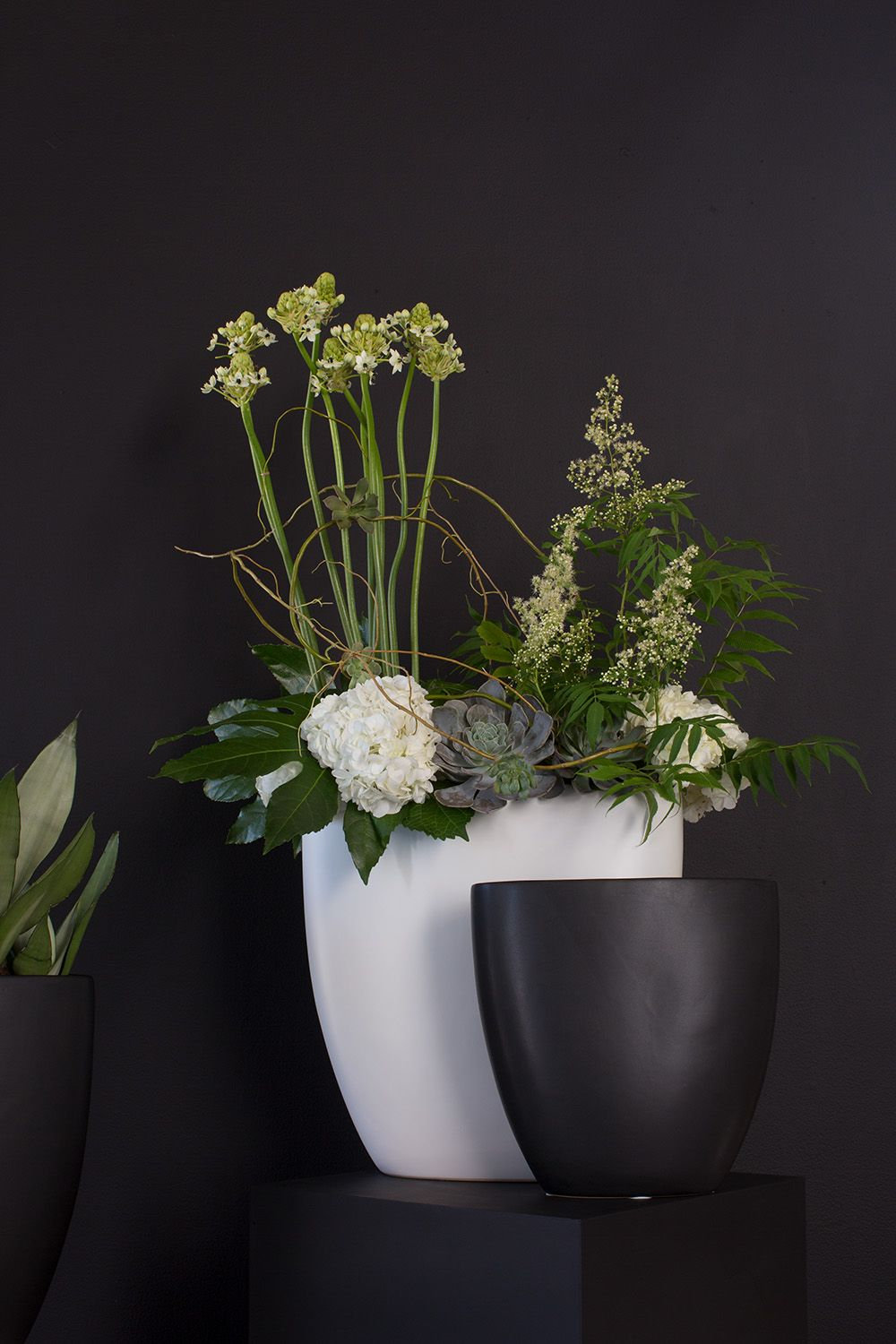 Elma Table Vase, 16" H x 15.75" W x 5.5" D, Black