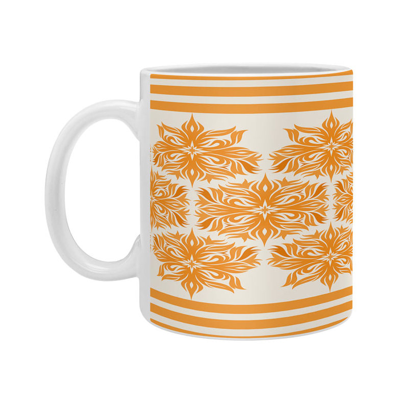 Grande tasse à café florale tribal