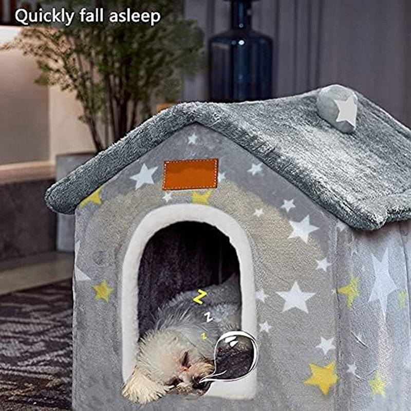 Dog House Indoor, Foldable Soft Kennel Bed Warm Cat Nest Puppy C...
