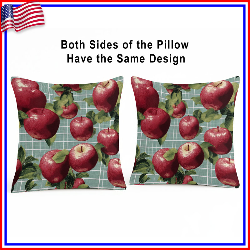 Coussin Red Apples, 26 x 26 inches