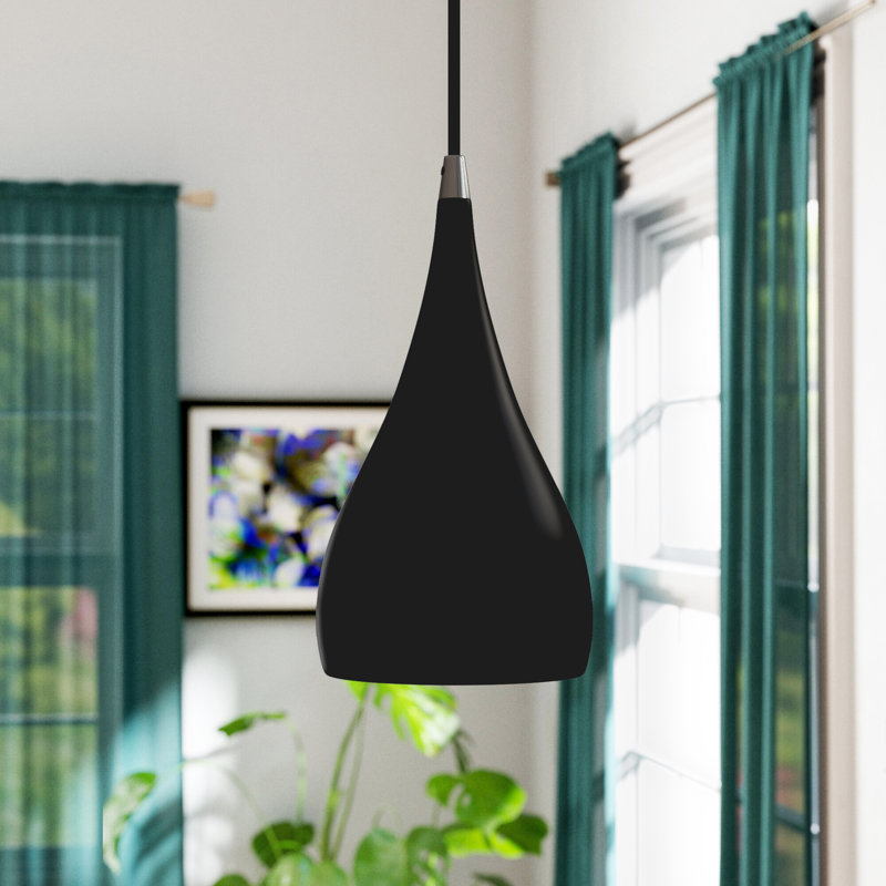Schultz 1 - Light Single Pendant, Shiny Black