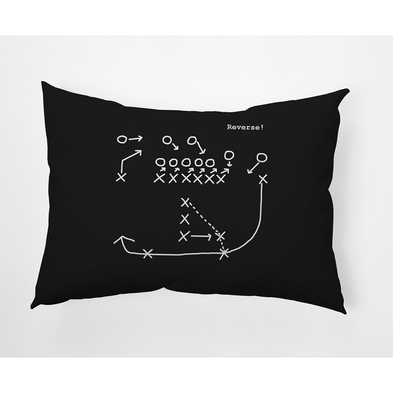 Outdoor Reversible Throw Pillow, Black