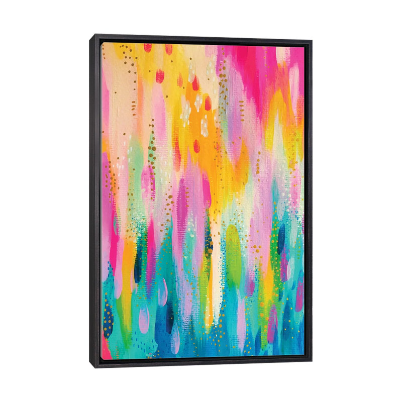 No. 9 par EttaVee-impression d’art graphique, Pas de tapis, H 26 po x l 18 po x P 1,5 po, Toile avec cadre noir patiné