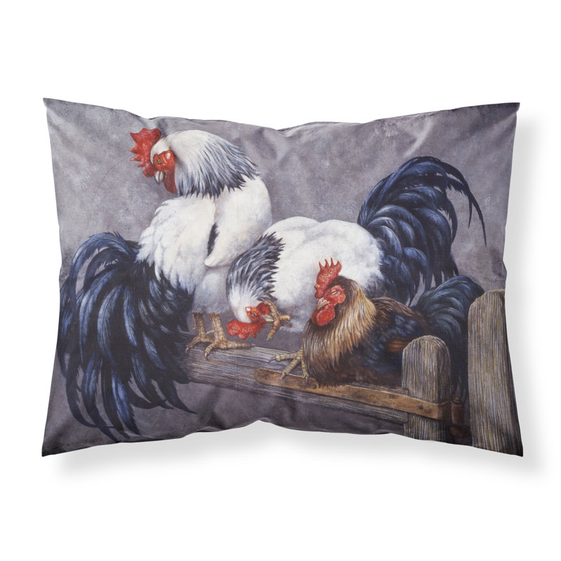 Taie d’oreiller perchoirs coqs