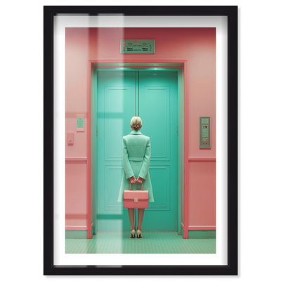 Waiting Game Shadowbox Print Vintage Art Prints by Notoriart, Black Frame, 30 x 45