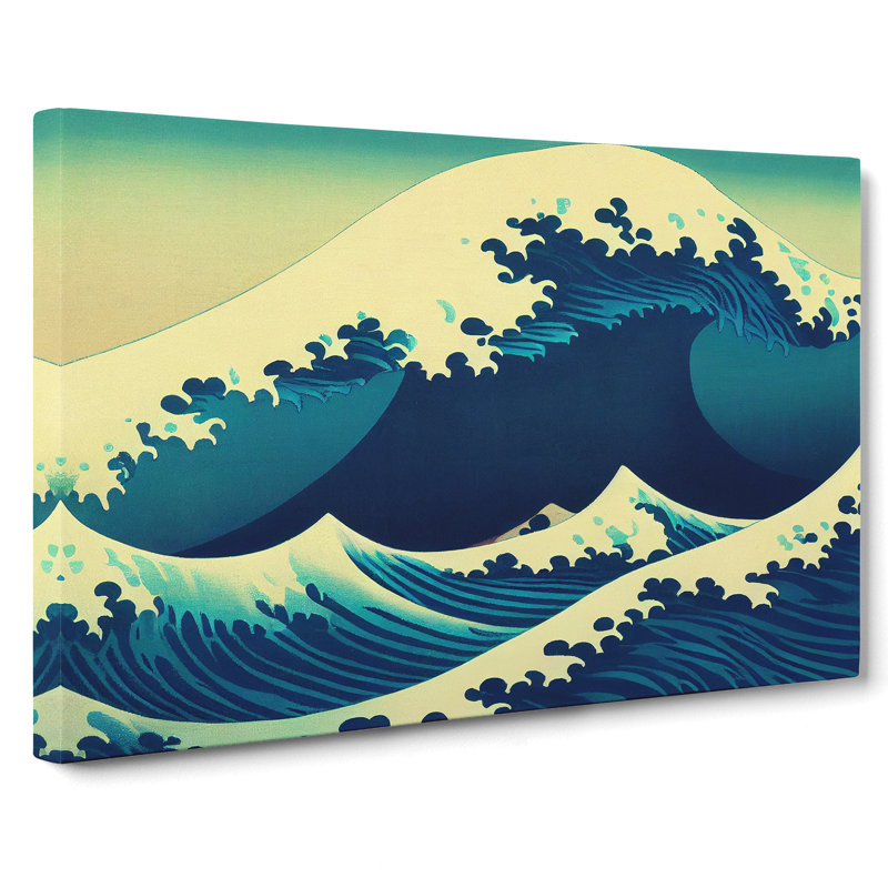 Compelling Japanese Wave - Wrapped Canvas, 35cm H x 50cm W x 3cm D