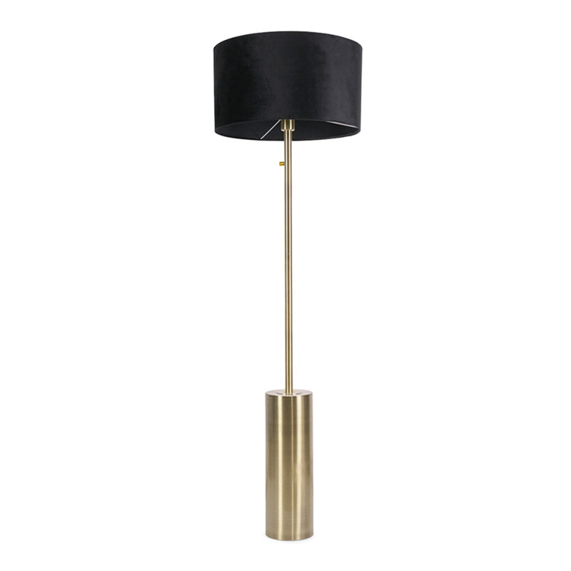 Lexy 150cm Traditional Floor Lamp, Antique Brass, Black