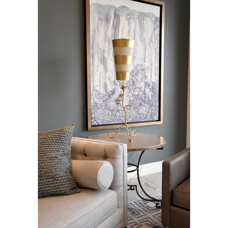 Tivoli 38" Tripod Table Lamp, Gold/Cream