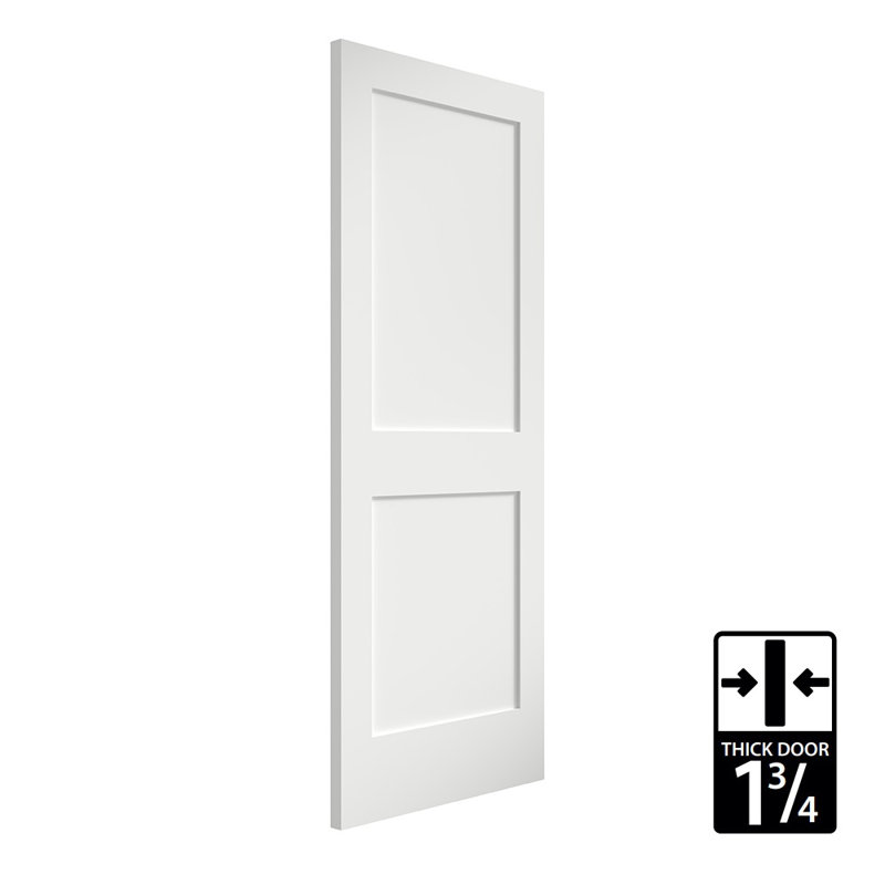 80-inch x 30-inch White Primed Solid Pine 2-Panel Door