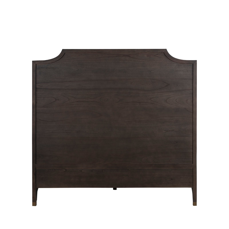Alexandra Bed - Dark, Queen, Cerused Forest Black/Stained Gold