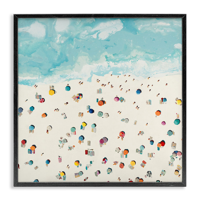 «Abstract People On Beach» par Randy Hibberd, Giclée encadrée noir minuit, H 17 po x l 17 po x P 1,5 po