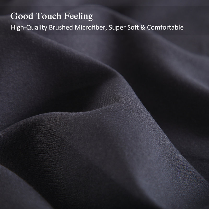 Dayville Microfiber Solid Colour Sheet Set, King, Black