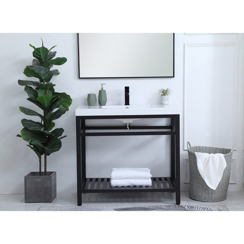 Meuble-lavabo simple 36 po Raya, Noir