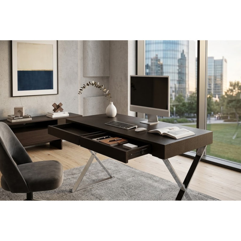 Bureau d'écriture Alexa, Espresso / argent