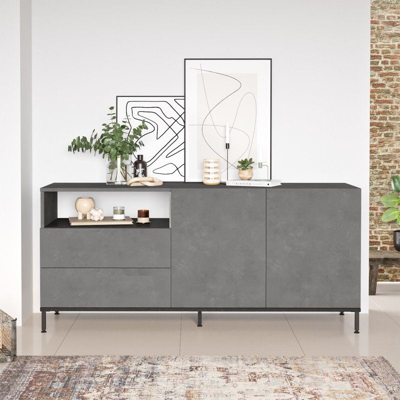 Living Room Furniture Set, Gris / noir