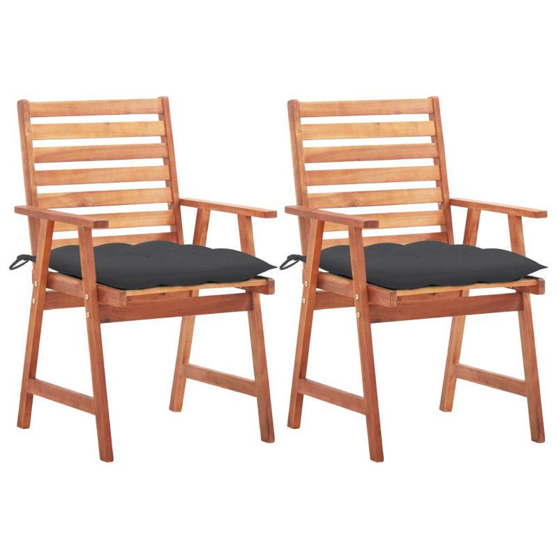 Chaise de patio avec coussin Sharad, Anthracite