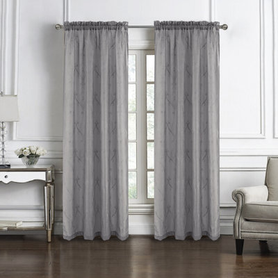 Sieme Embroidered Sheer Window Curtain Panel