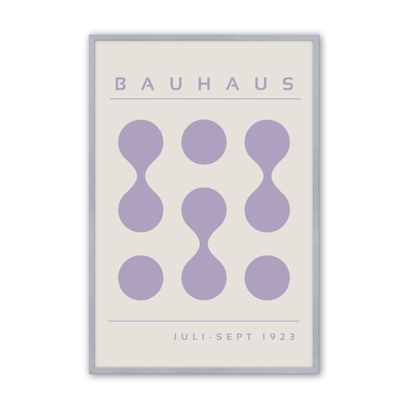 Mauve Bauhaus Flow I, impression, Reproduction encadrée sans passe-partout, Chrome poli, H 15,25 po x l 12,25 po x P 1,25 po