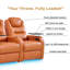 Double fauteuil inclinable de cinéma maison en cuir fleur avec ports USB et de type C-699157593