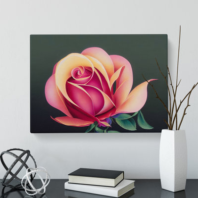 A Sparkling Rose Flower - Wrapped Canvas