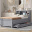 Lit plateforme avec tête de lit, USB, lit gigogne simple et 3 tiroirs, cadre de lit-802970747-802970746
