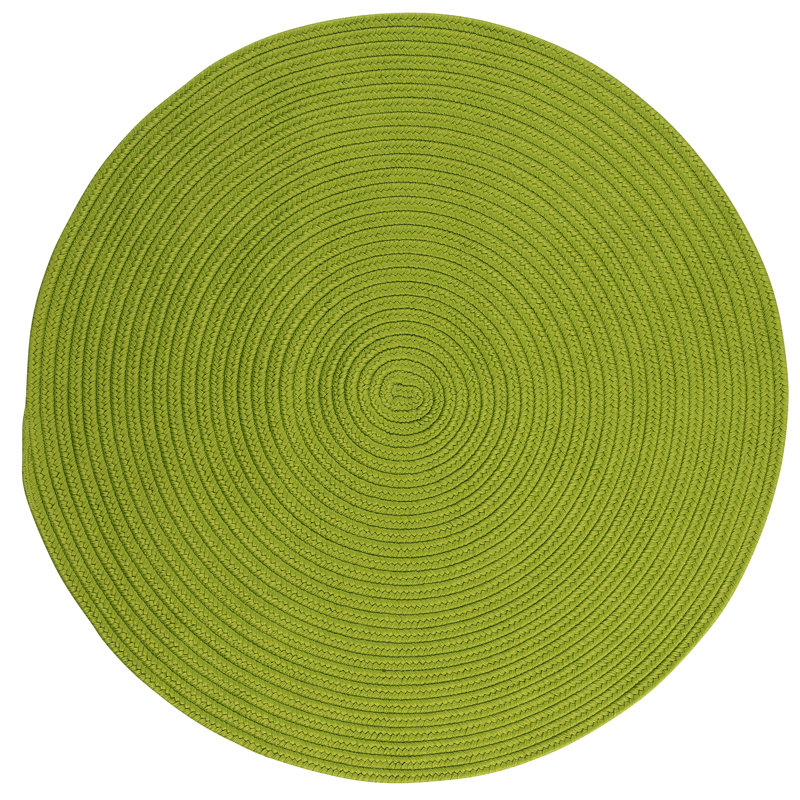 Tapis vert clair tressé Shepler, Rond 5 pi
