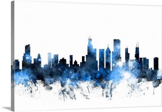 'Chicago Illinois Skyline' by Francy Graphic Art Print Ebern Designs 
