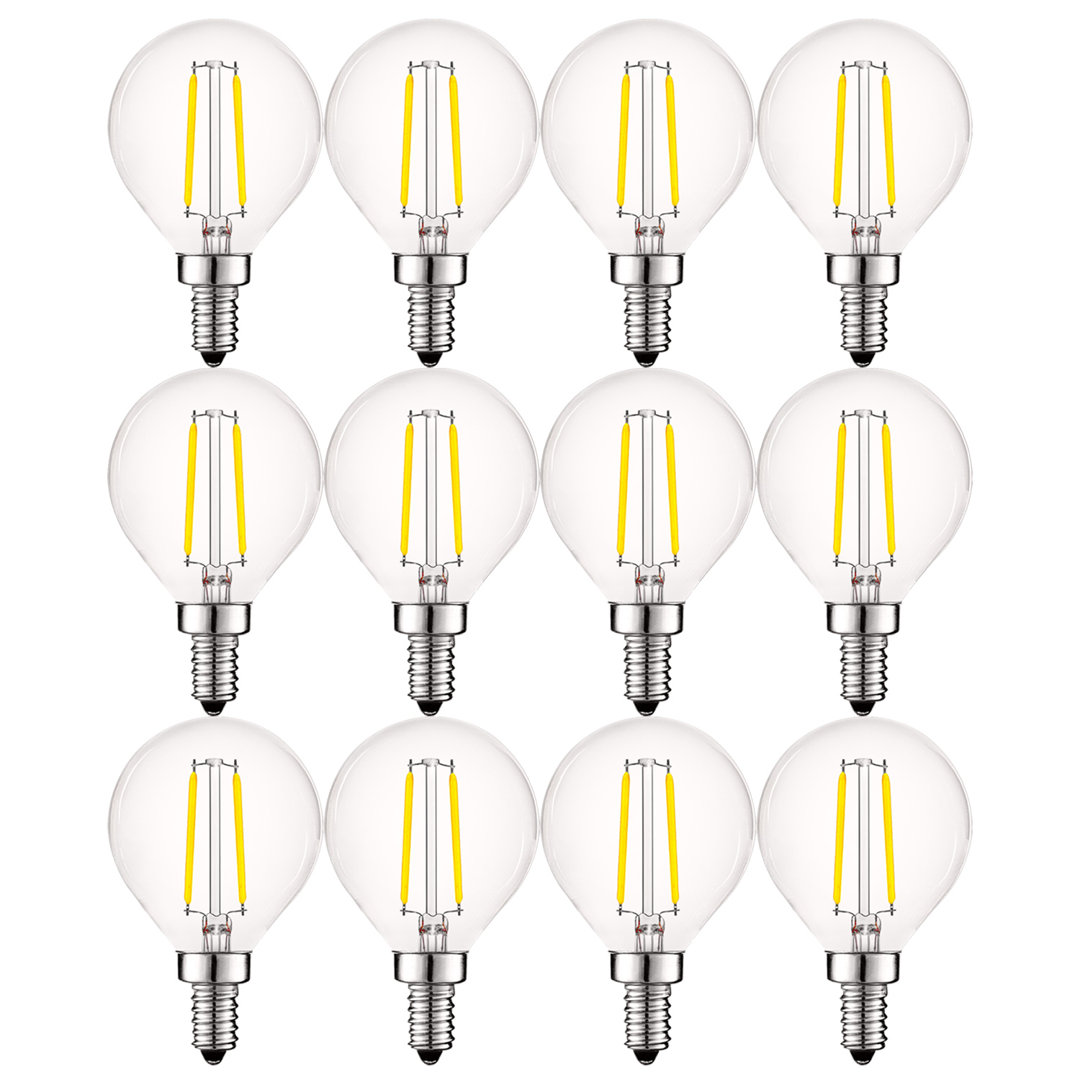 40 Watt Equivalent G16.5 E12/Candelabra Dimmable LED Bulb (Set of 12) Luxrite