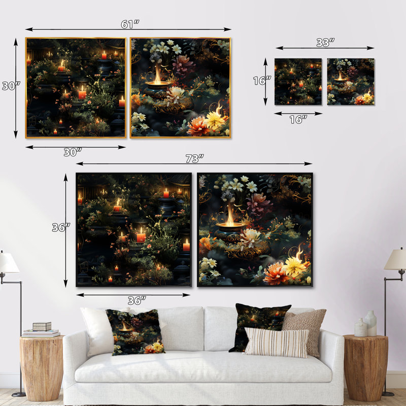 Dinwiddie - Ensemble de 2 collages abstraits carrés, H 16 po x l 33 po, Toile tendue