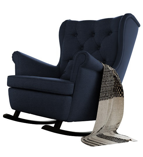 Yancheva Rocking Chair, Falcone Cobalt chenille