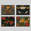 Abstrait, fleurs sauvages classiques, Mid Century Modern, impression encadrée, affiches, petit art mural-104785373-104785376
