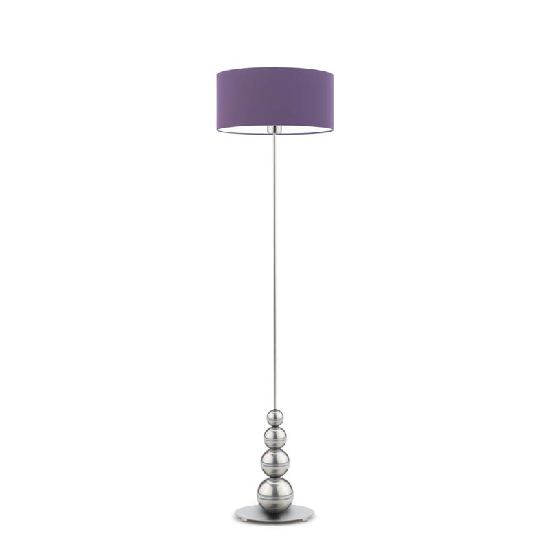 Fahey 166cm Traditional Floor Lamp, Silver, Violet