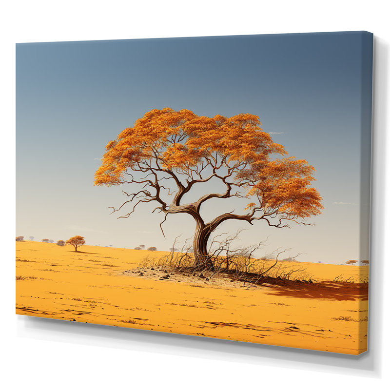 Arbre africain Tonnelle III sur toile, Toile tendue, H 34 po x l 44 po x P 1,5 po