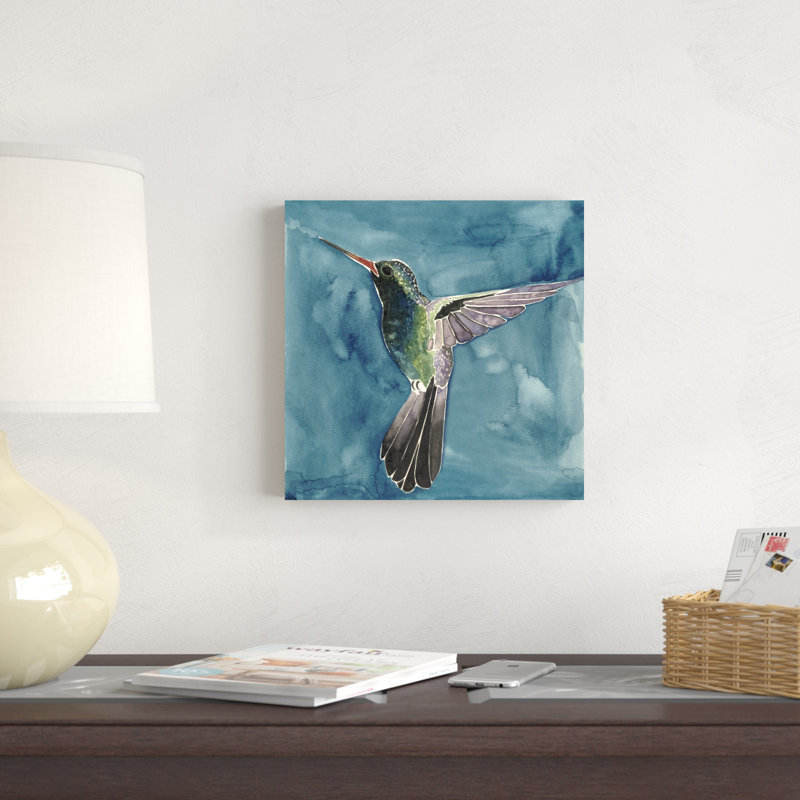 Aquarelle colibri II, H 12 po x l 12 po x P 1,25 po