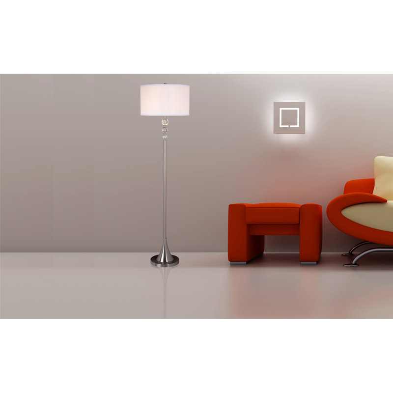 9.5'' Brushed Steel Traditional Floor Lamp