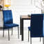 2 chaises en velours bleu foncé à haut dossier, 2 repas nordiques avec pieds noirs, rembourrage doux ergonomique, 2 pièces, dossier moderne, style, coussin de siège