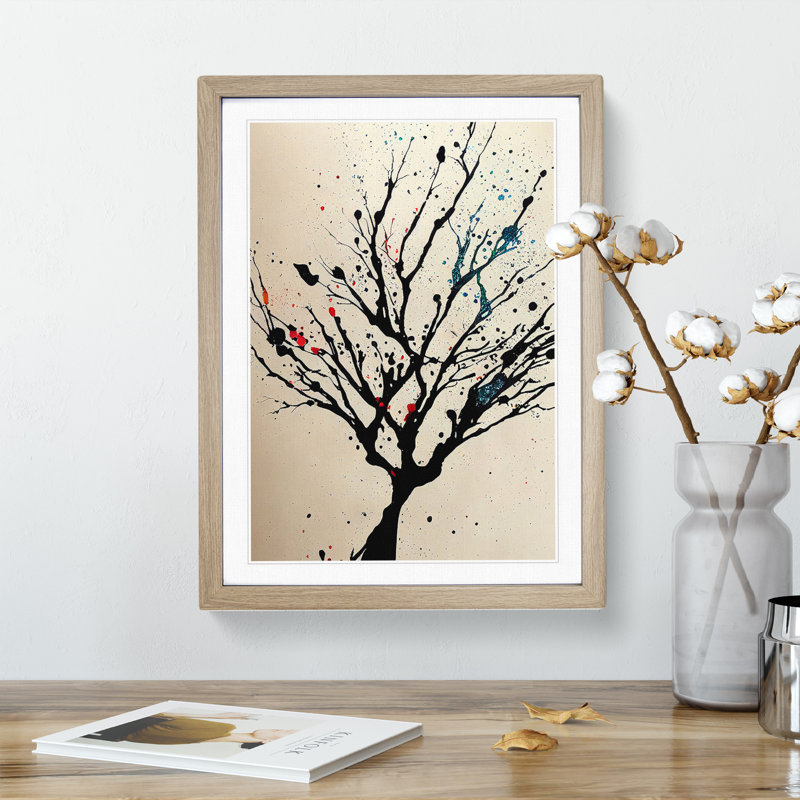 The Delightful Tree Abstract - Framed Print, Oak