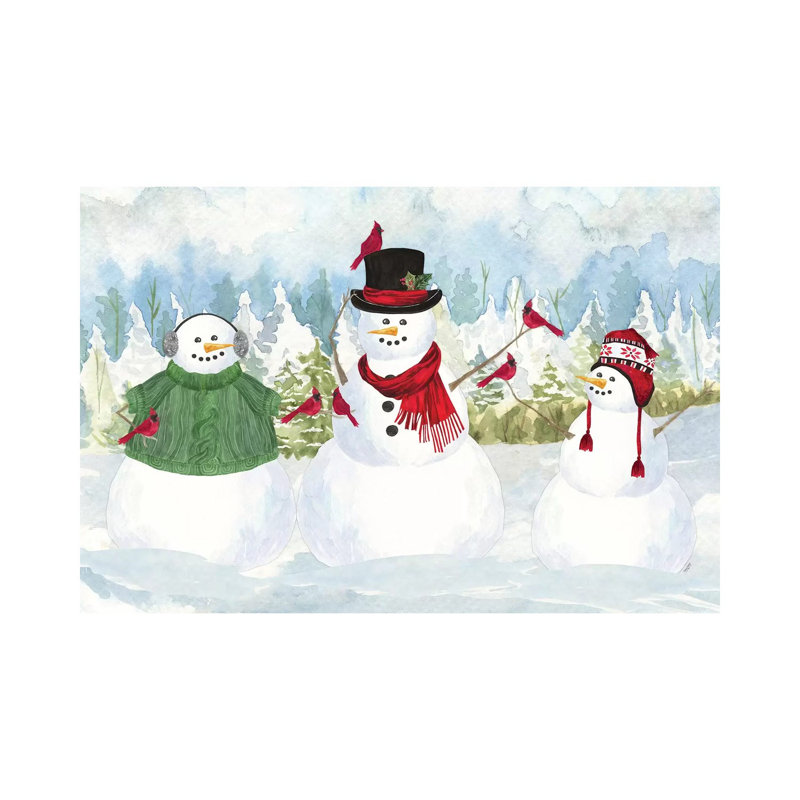 Snowman Christmas Landscape by Tara Reed - Wrapped Canvas Gallery-Wrapped Canvas Giclée, 20.32 cm H x 30.48 cm W