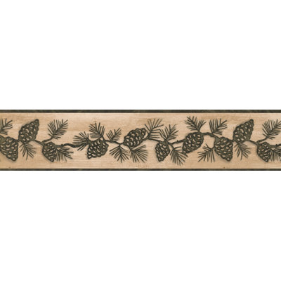 Boler Pine Cones 15' L x 5'' W Wallpaper Border