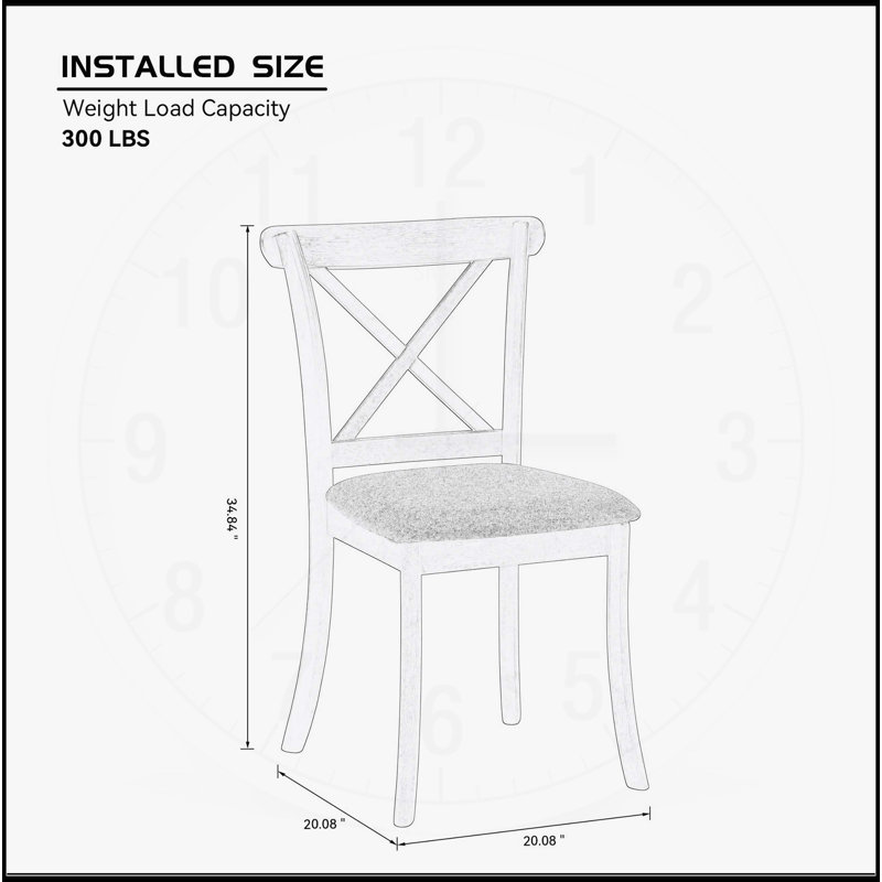Ensemble de 2 chaises de salle à manger en bois, Brun foncé