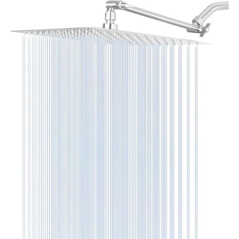 Pomme de douche en acier inoxydable de 10 po avec couverture de jet large et fluide
