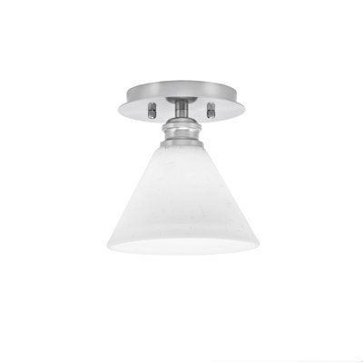 Edge 1 Light Semi-Flush With 7" White Muslin Glass